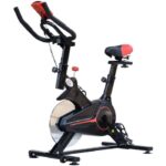 Vélo d'appartement cardio vélo biking écran multifonction selle et guidon réglable noir rouge 52 102x47x104cm Noir
