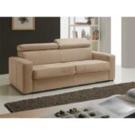 Canapé ouverture RAPIDO MELBOURNE couchage 120 cm matelas 18 cm cuir beige