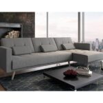 Canapé d'angle convertible verona 267cm, gris clair