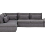 Canapé d'angle convertible 4 places en tissu ALINA coloris gris