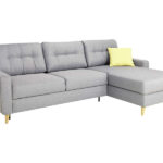 Canapé d'angle convertible et réversible 4 places en tissu SALVEA coloris gris