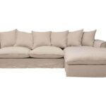 Canapé d'angle droit 4 places en tissu COCOON coloris sable