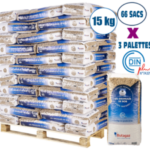3 PALETTES – GRANULÉS DE BOIS BUTAGAZ – 198 SACS DE 15 KG